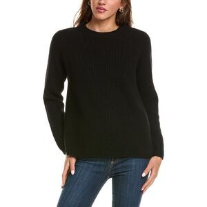 The Cashmere Project Womens  Shaker Crewneck 100% Cashmere Sweater, Black